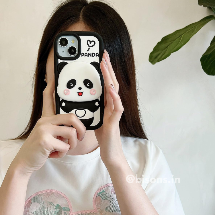 Blush Panda Mirror iPhone Case (With Built-in Stand)