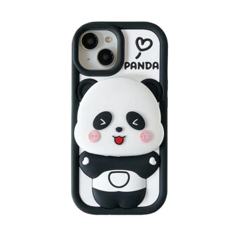 Blush Panda Mirror iPhone Case (With Built-in Stand)