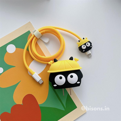 PokoBee: Cute Helmet Edition – iPhone Charger Cover with Cable Protector