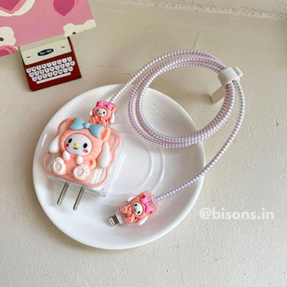 3D PeachAura Edition – iPhone Charger Cover (With Wire Protector