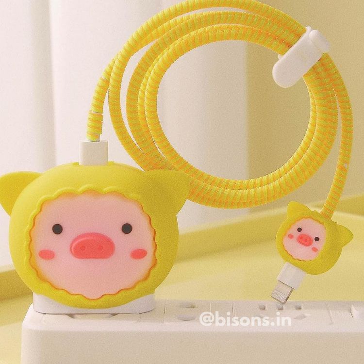 Sunny Piggy Edition – iPhone Charger Cover (With Wire Protector)