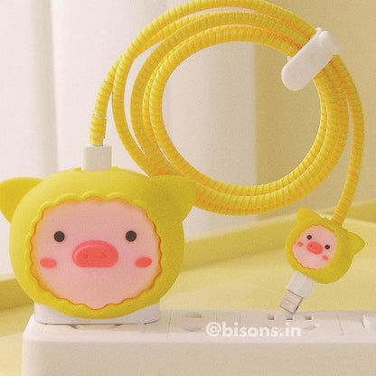 Sunny Piggy Edition – iPhone Charger Cover (With Wire Protector)
