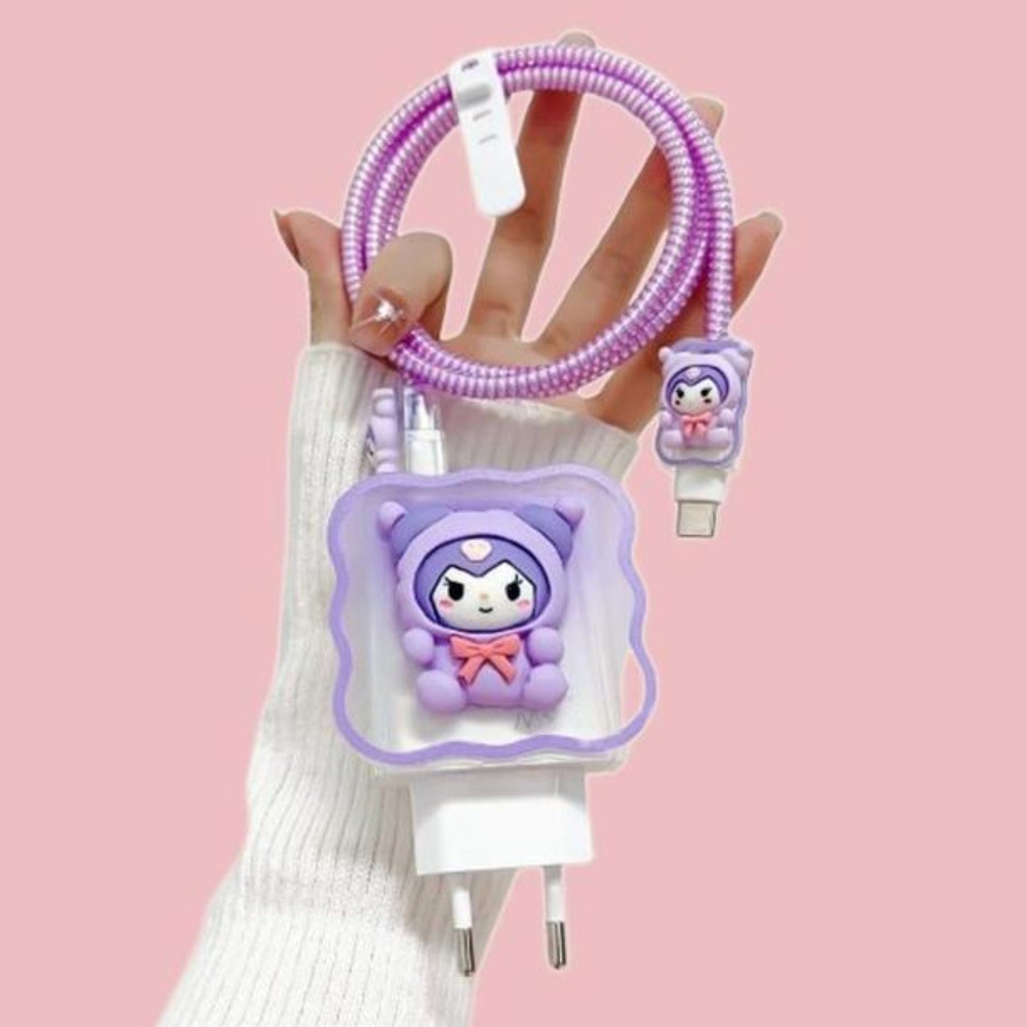 3D Kuromi Edition – iPhone Charger Cover (With Wire Protector)
