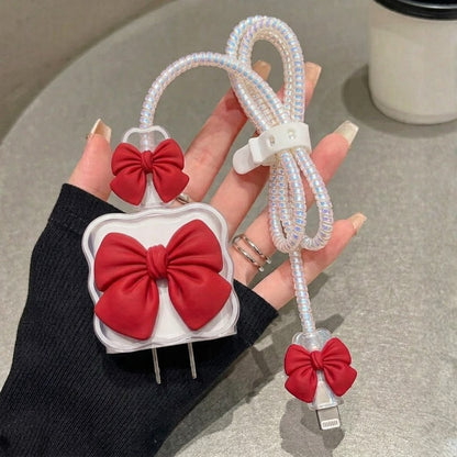 3D Crystal Bow Edition – iPhone Charger Cover (With Wire Protector)