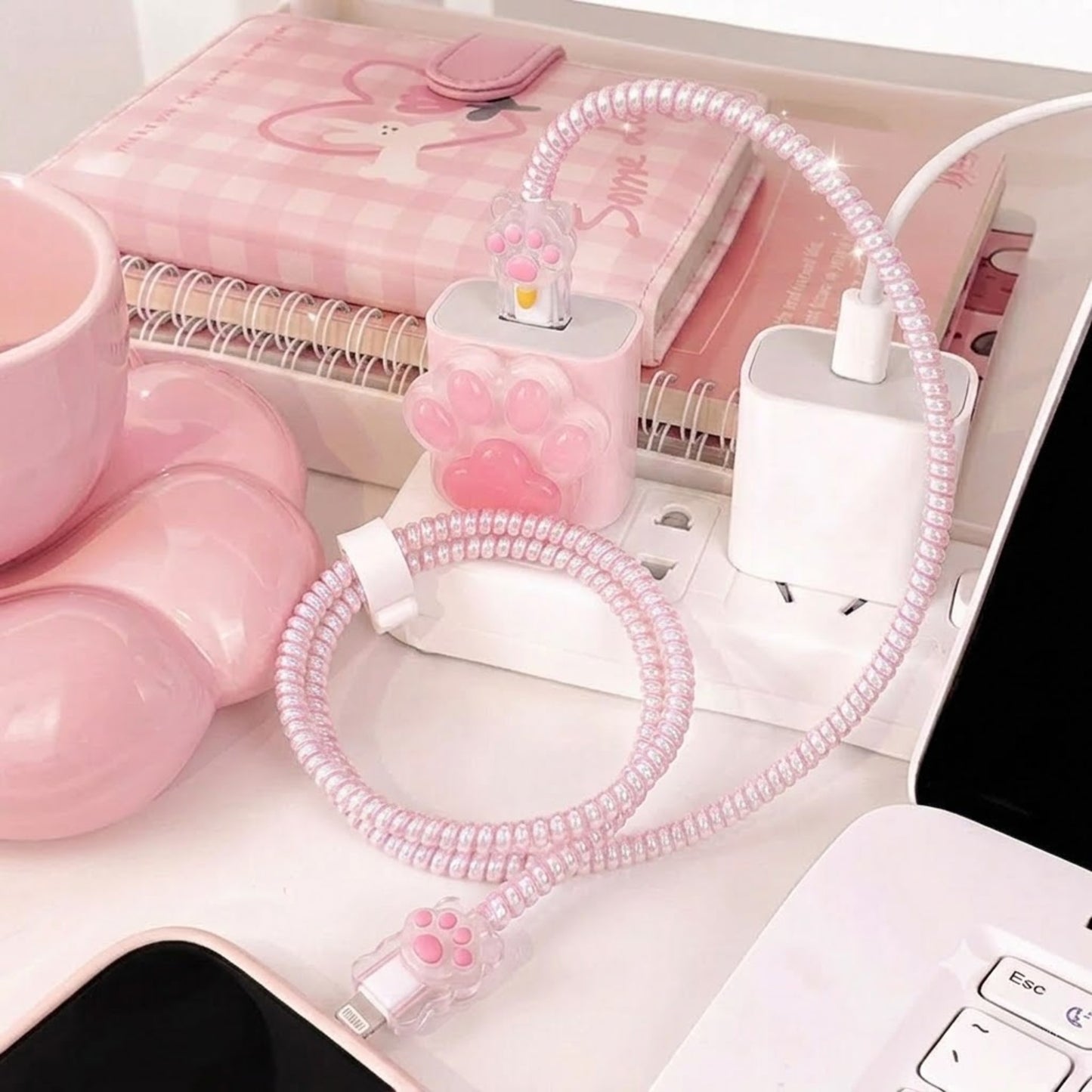 3D Kitty Paw Edition – iPhone Charger Cover (With Wire Protector)