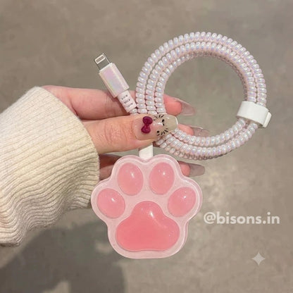 3D Kitty Paw Edition – iPhone Charger Cover (With Wire Protector)