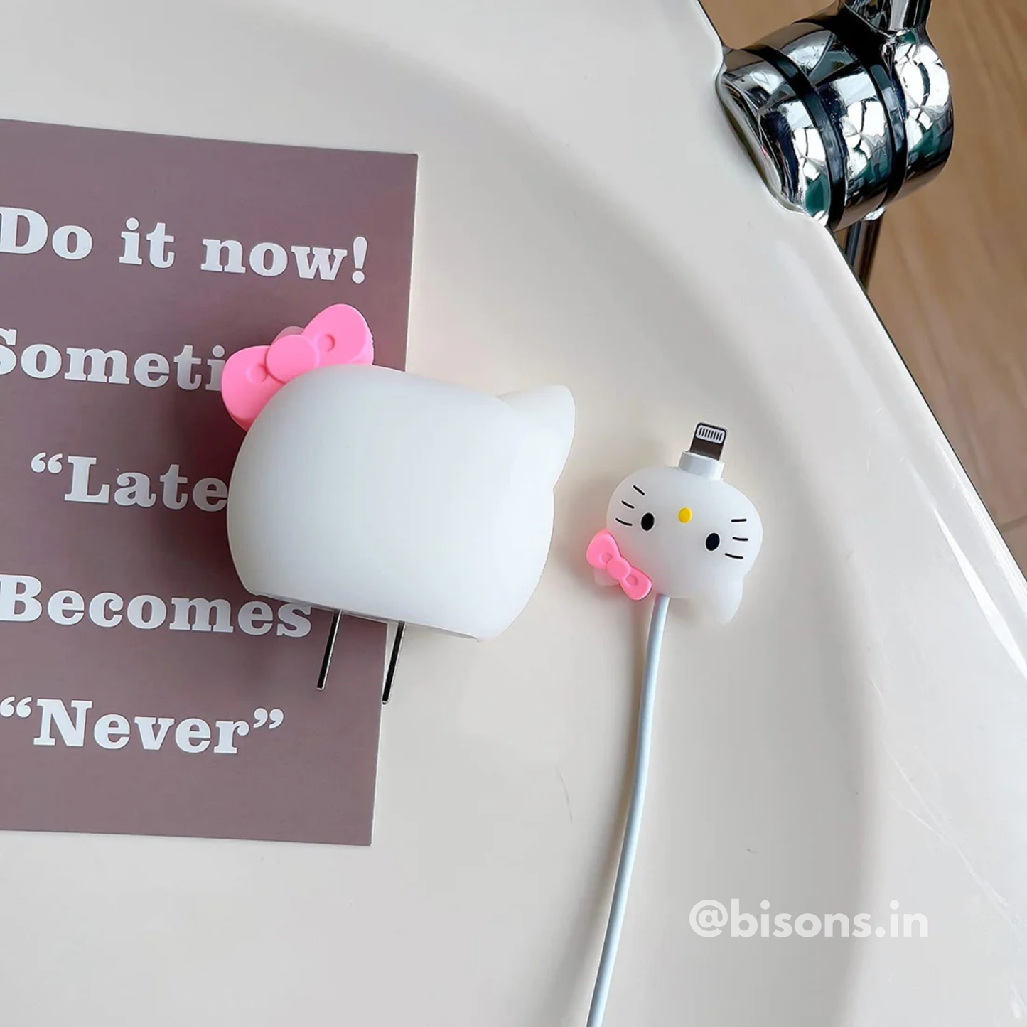 Hello Kitty Pink Bow Edition – iPhone Charger Cover with Cable Protector
