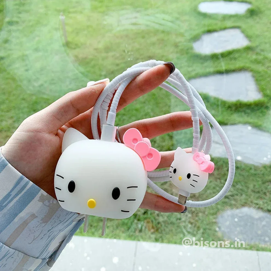 Hello Kitty Pink Bow Edition – iPhone Charger Cover with Cable Protector