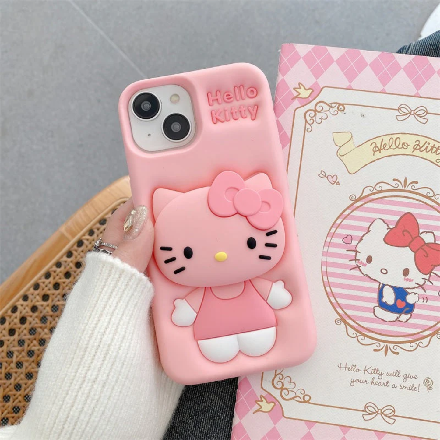 Hello Kitty Pink Bow: 3D Silicone Case – Cartoon Collection
