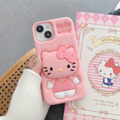 Hello Kitty Pink Bow: 3D Silicone Case – Cartoon Collection