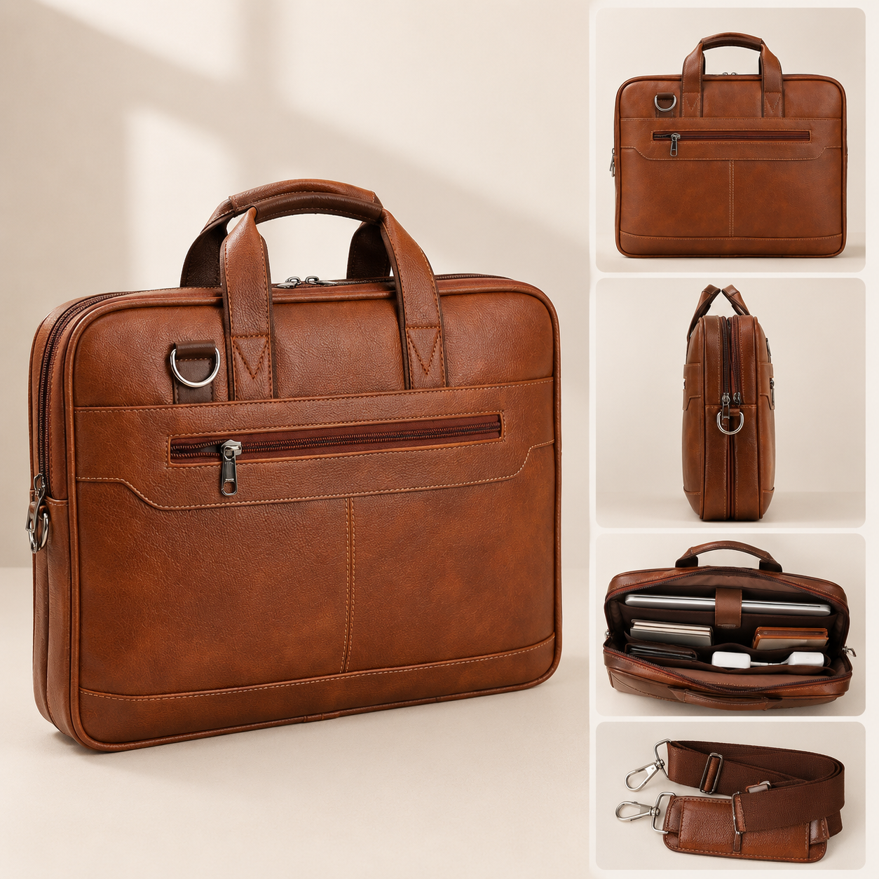 Vintage Brown Monarch Laptop Briefcase