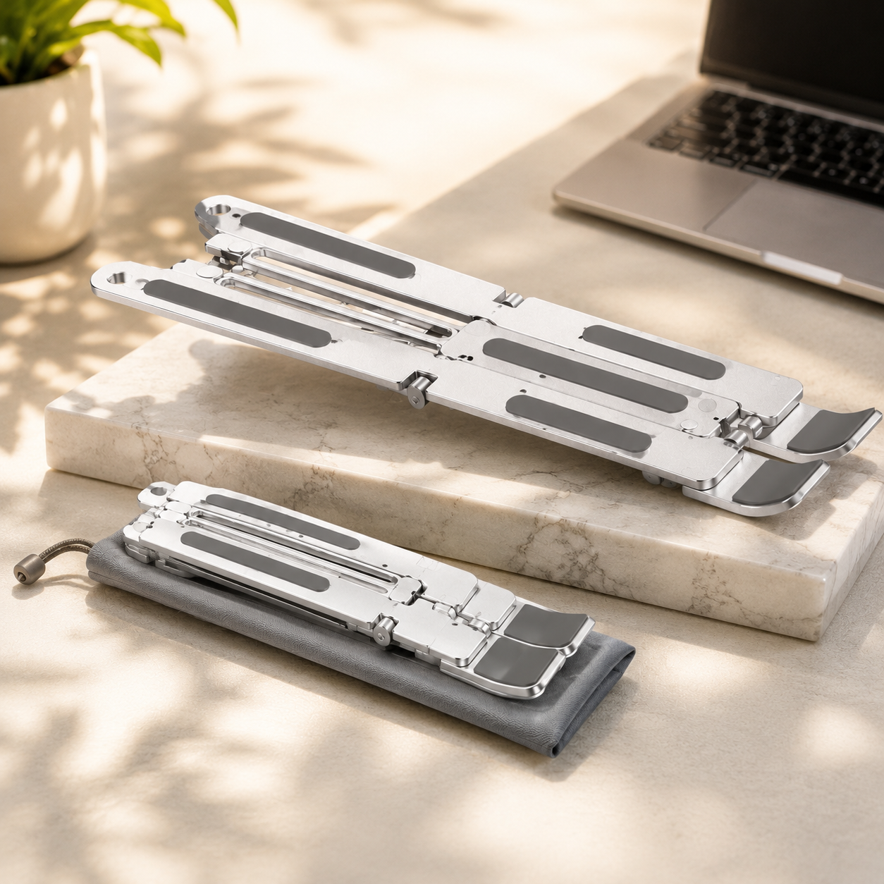 Stand Pro – Foldable Aluminum Laptop & Tablet Stand (6-Level Adjustable)