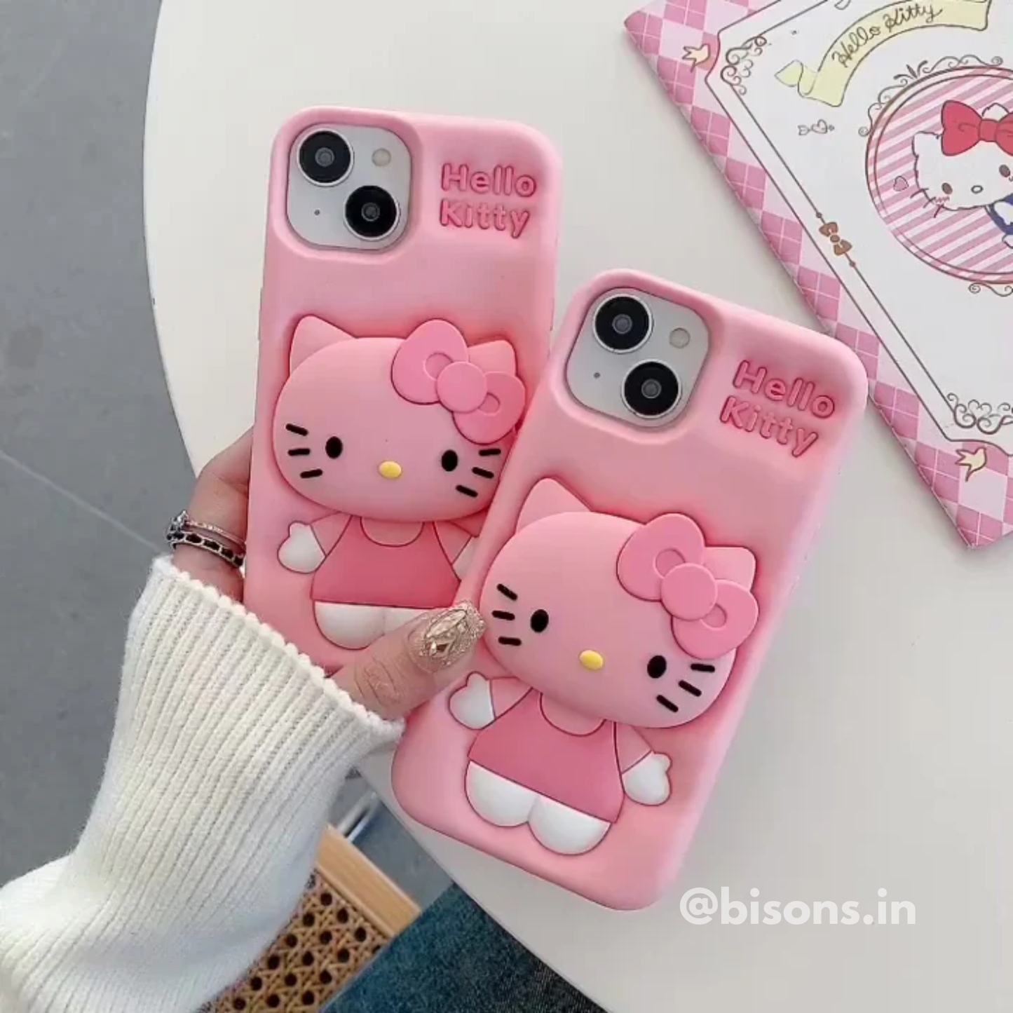 Hello Kitty Pink Bow: 3D Silicone Case – Cartoon Collection