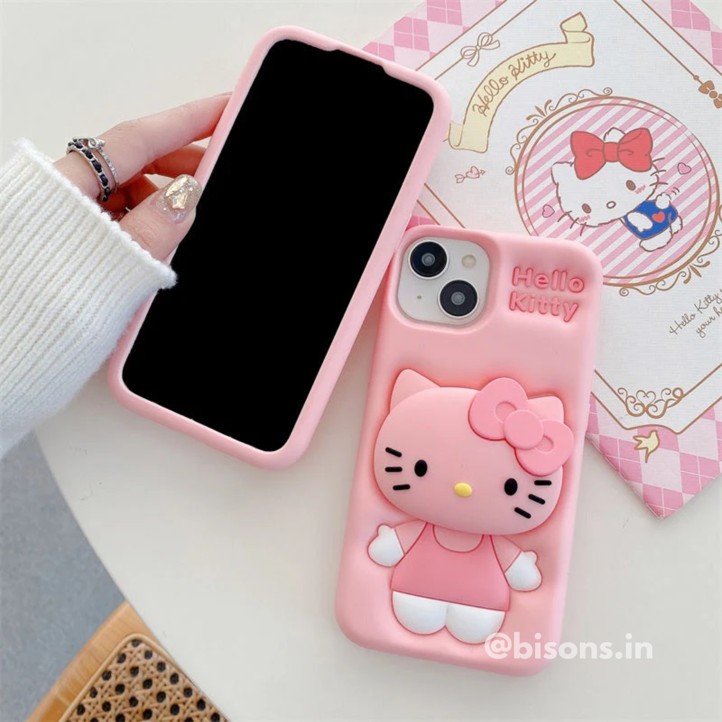Hello Kitty Pink Bow: 3D Silicone Case – Cartoon Collection