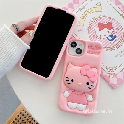 Hello Kitty Pink Bow: 3D Silicone Case – Cartoon Collection