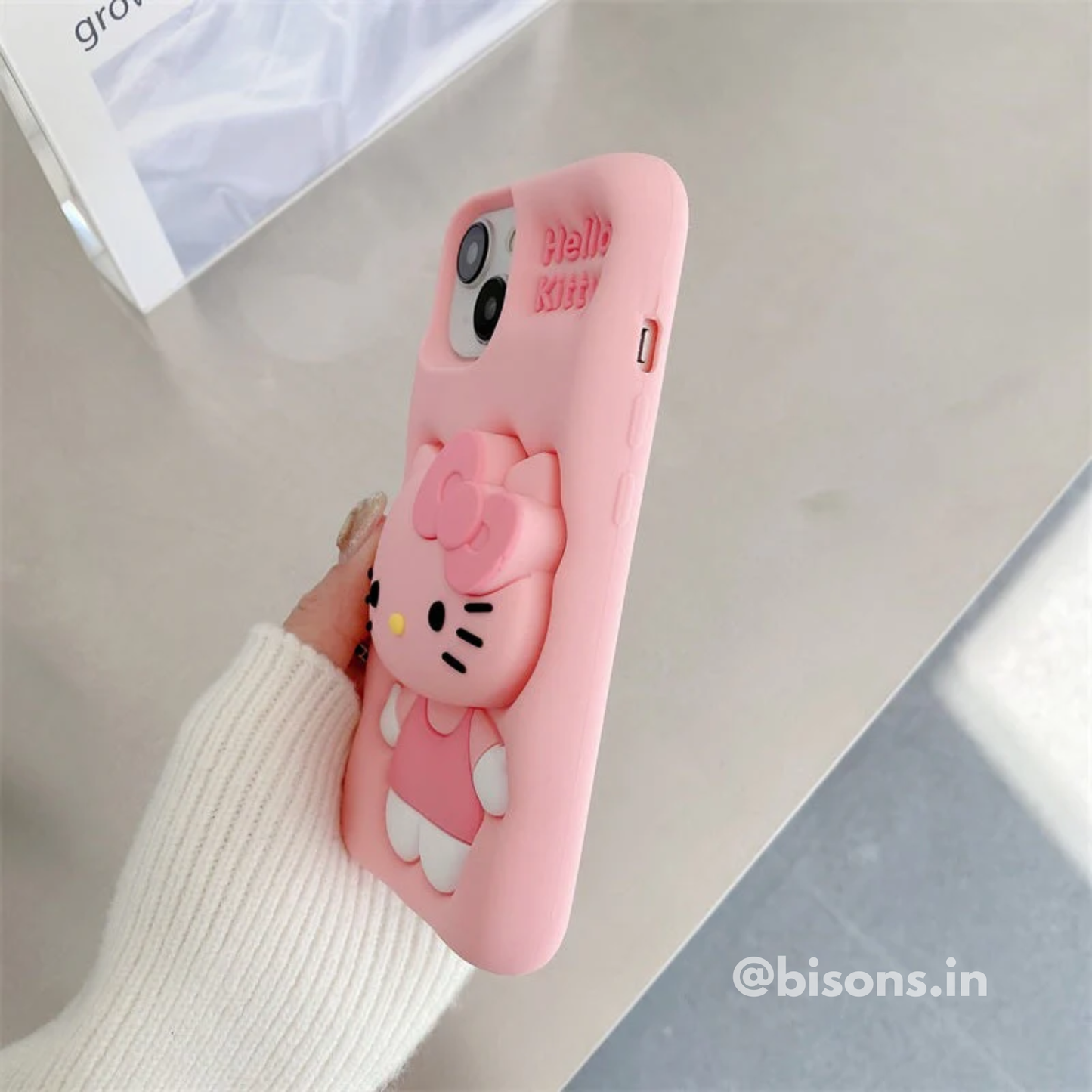 Hello Kitty Pink Bow: 3D Silicone Case – Cartoon Collection