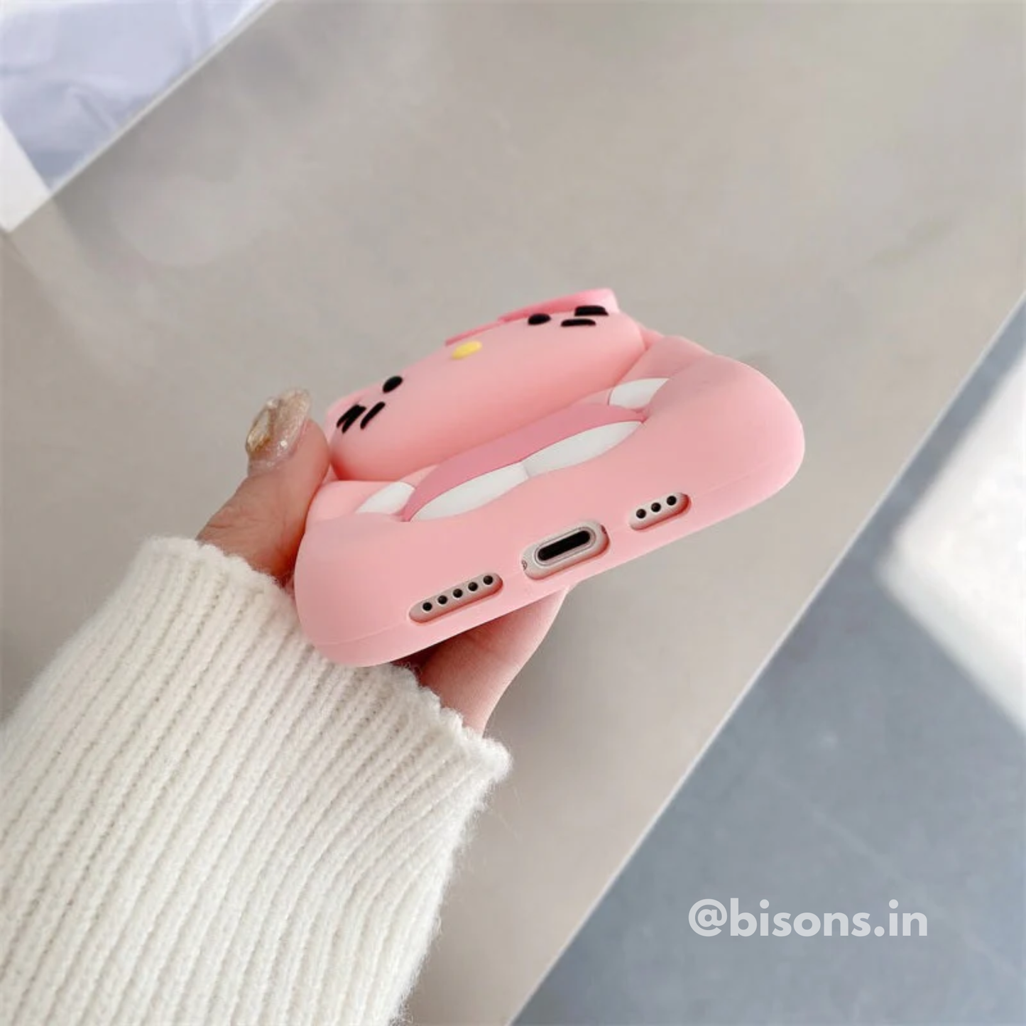 Hello Kitty Pink Bow: 3D Silicone Case – Cartoon Collection