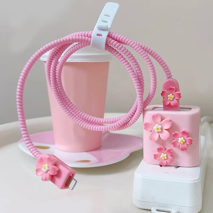 Sweet Sakura Edition – iPhone Charger Cover (With Wire Protector)