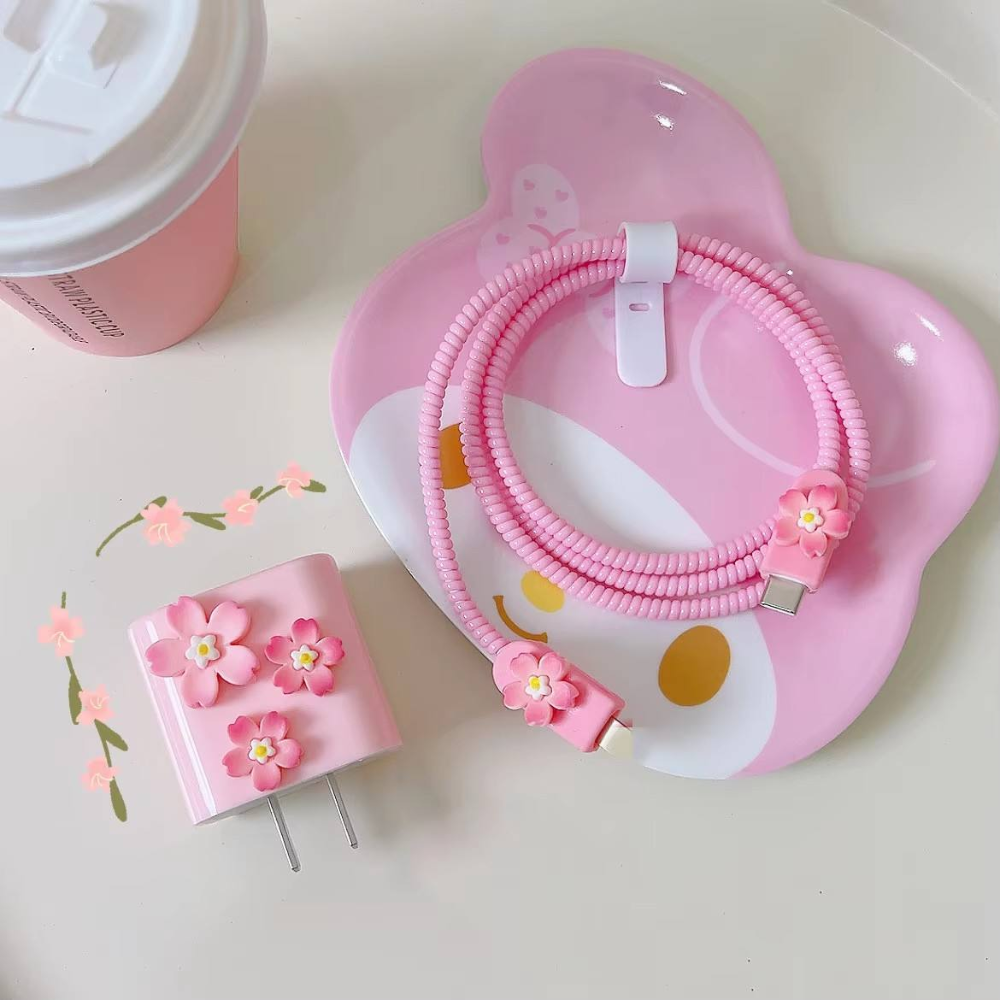 Sweet Sakura Edition – iPhone Charger Cover (With Wire Protector)