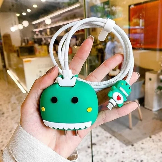 Cute Dino – iPhone Charger Cover (With Wire Protector)