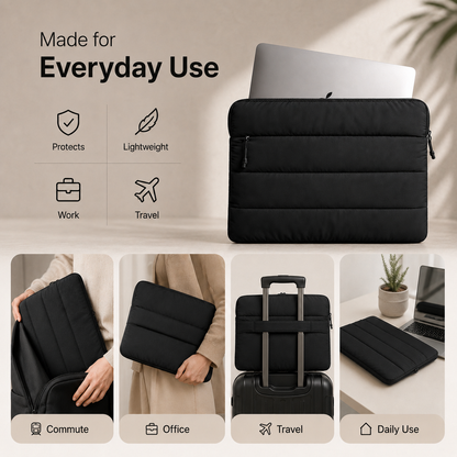 Carbon Black Quilted MacBook Sleeve