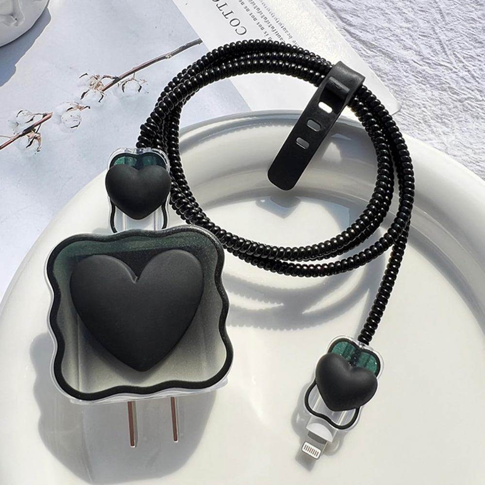 3D Little Heart Edition – iPhone Charger Cover (With Wire Protector)