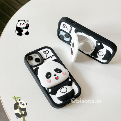 Blush Panda Mirror iPhone Case (With Built-in Stand)