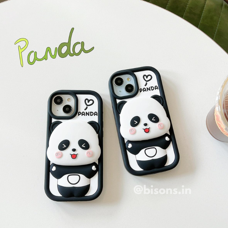 Blush Panda Mirror iPhone Case (With Built-in Stand)
