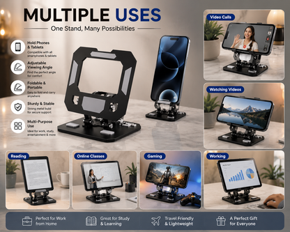 Stand Pro™ – 360° Rotating Foldable Phone & Tablet Stand