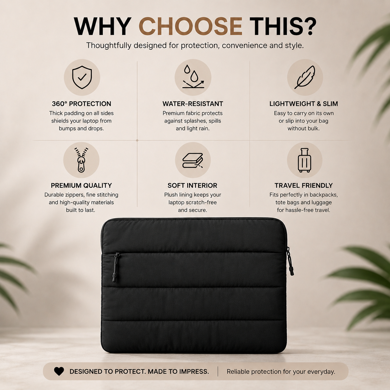 Carbon Black Quilted MacBook Sleeve
