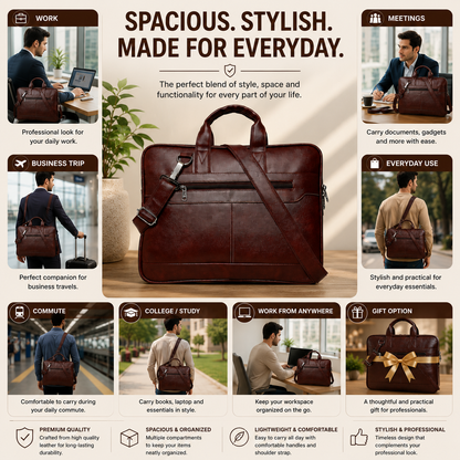 The Executive Tote- Bisons Sienna
