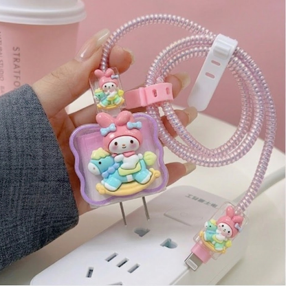 3D Pastel Unicorn Edition – iPhone Charger Cover (With Wire Protector)