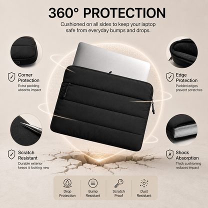 Carbon Black Quilted MacBook Sleeve