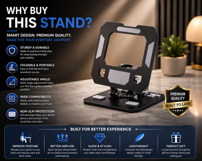Stand Pro™ – 360° Rotating Foldable Phone & Tablet Stand