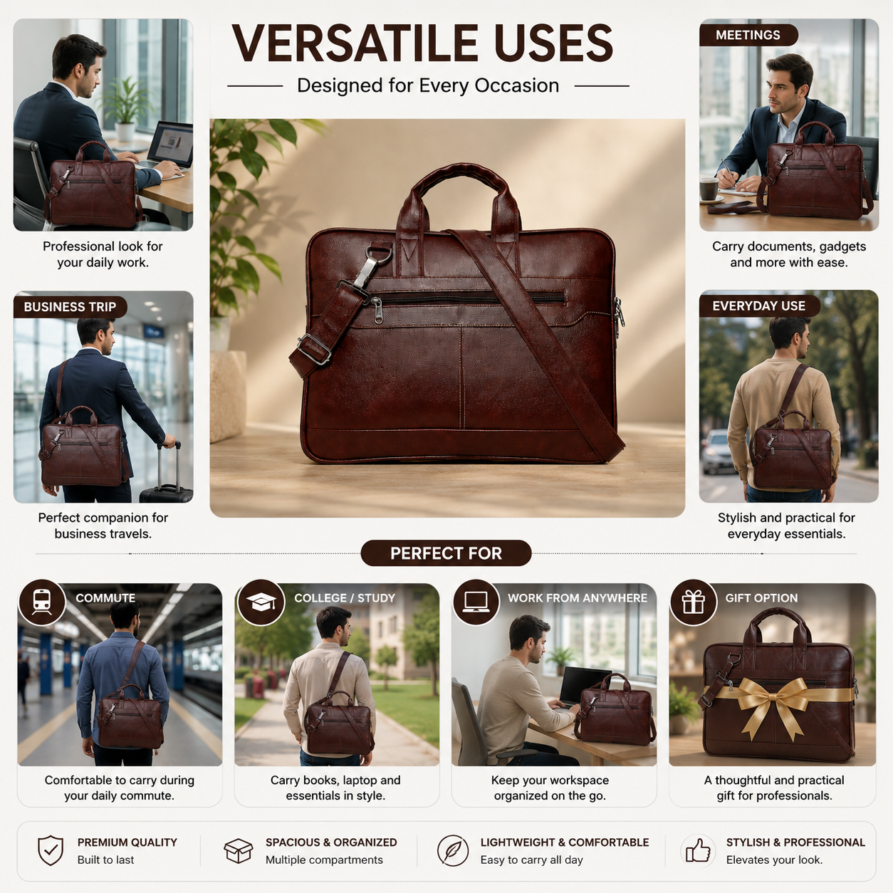 The Executive Tote- Bisons Sienna