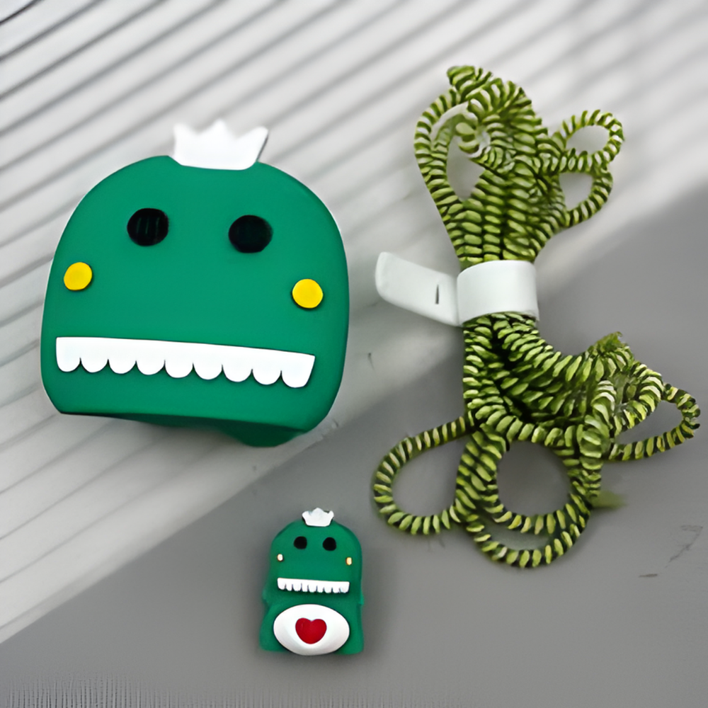 Cute Dino – iPhone Charger Cover (With Wire Protector)