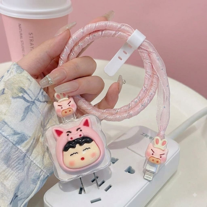 3D Pink Shinchan Edition – iPhone Charger Cover (With Wire Protector)