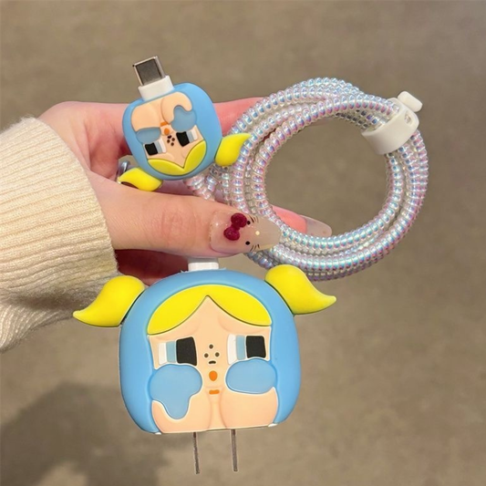 Blue Bunny Edition – iPhone Charger Cover (With Wire Protector)