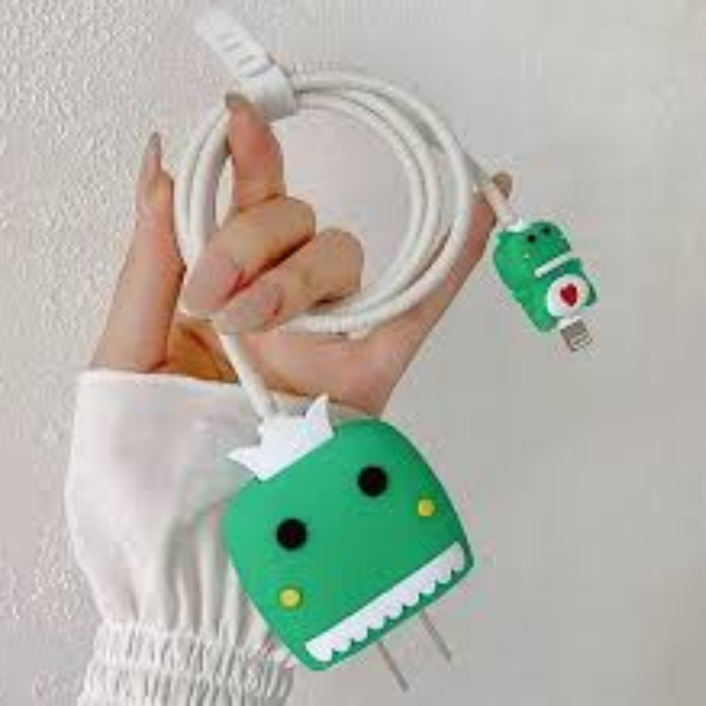 Cute Dino – iPhone Charger Cover (With Wire Protector)