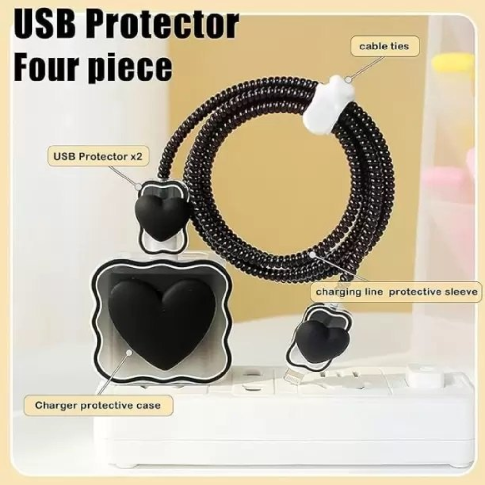 3D Little Heart Edition – iPhone Charger Cover (With Wire Protector)