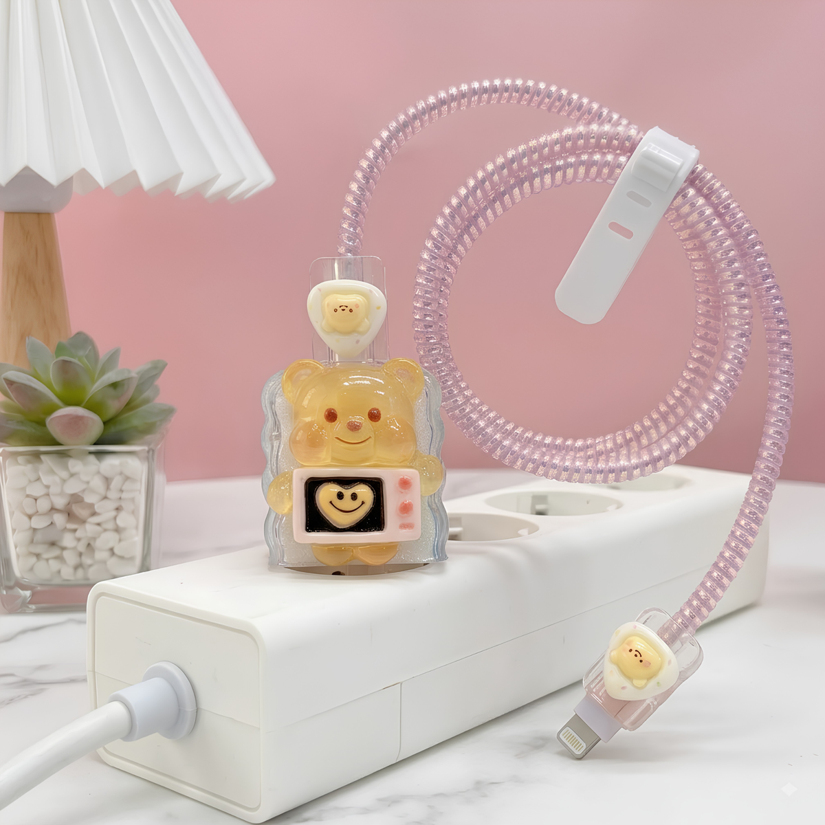 3D Honey Bear Edition – iPhone Charger Cover (With Wire Protector)