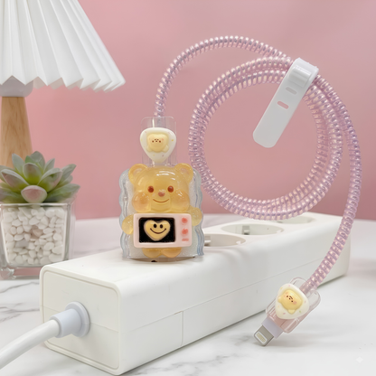 3D Honey Bear Edition – iPhone Charger Cover (With Wire Protector)