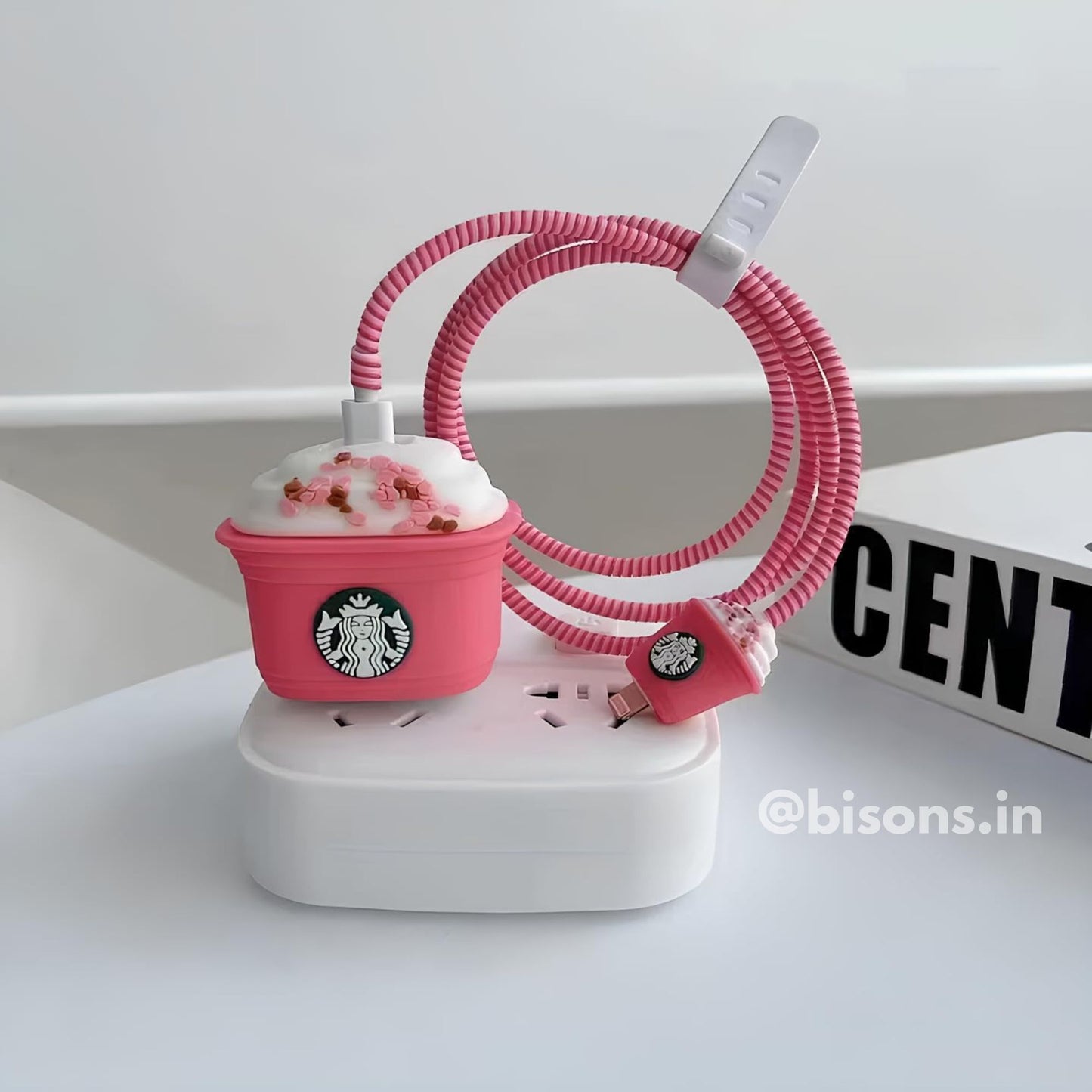 Starbucks Pink Edition – iPhone Charger Cover (With Wire Protector)
