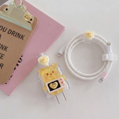 3D Honey Bear Edition – iPhone Charger Cover (With Wire Protector)