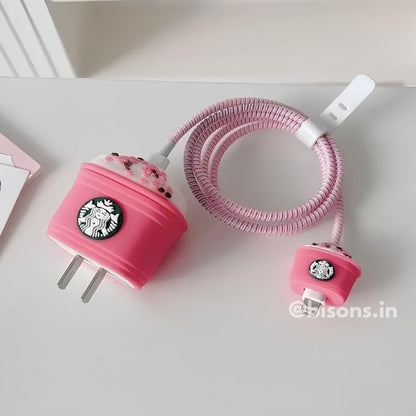 Starbucks Pink Edition – iPhone Charger Cover (With Wire Protector)