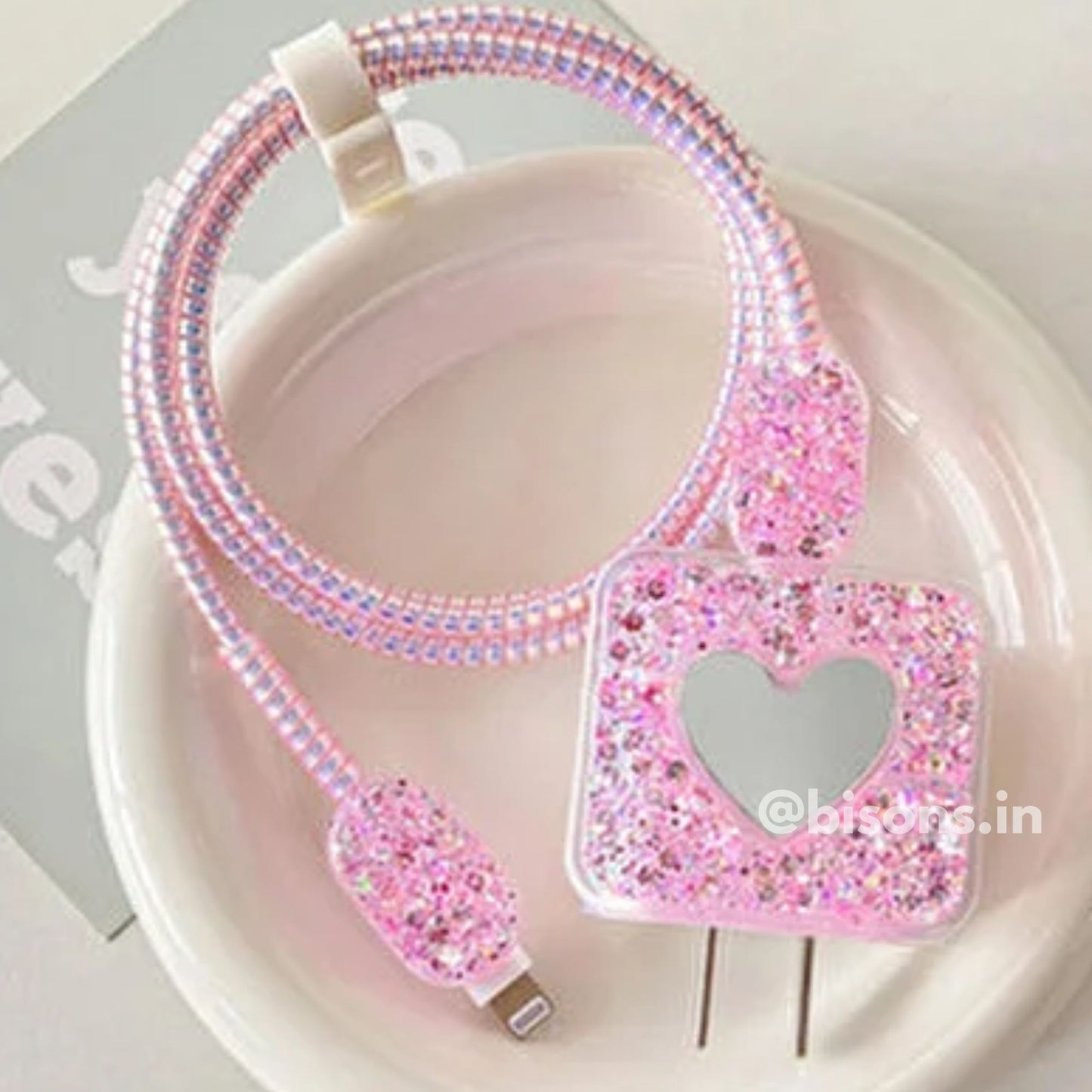 3D Crystal Heart Edition – iPhone Charger Cover (With Wire Protector)
