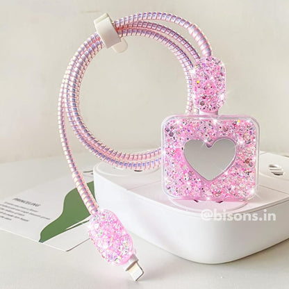 3D Crystal Heart Edition – iPhone Charger Cover (With Wire Protector)