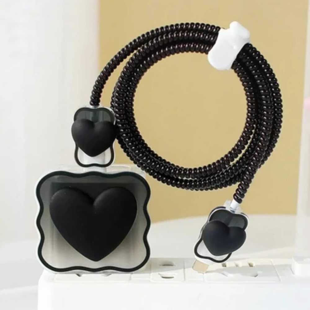 3D Little Heart Edition – iPhone Charger Cover (With Wire Protector)