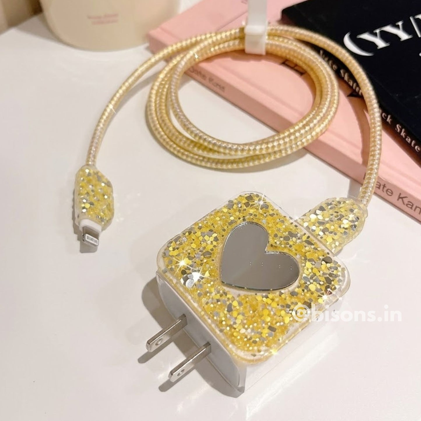 3D Crystal Heart Edition – iPhone Charger Cover (With Wire Protector)