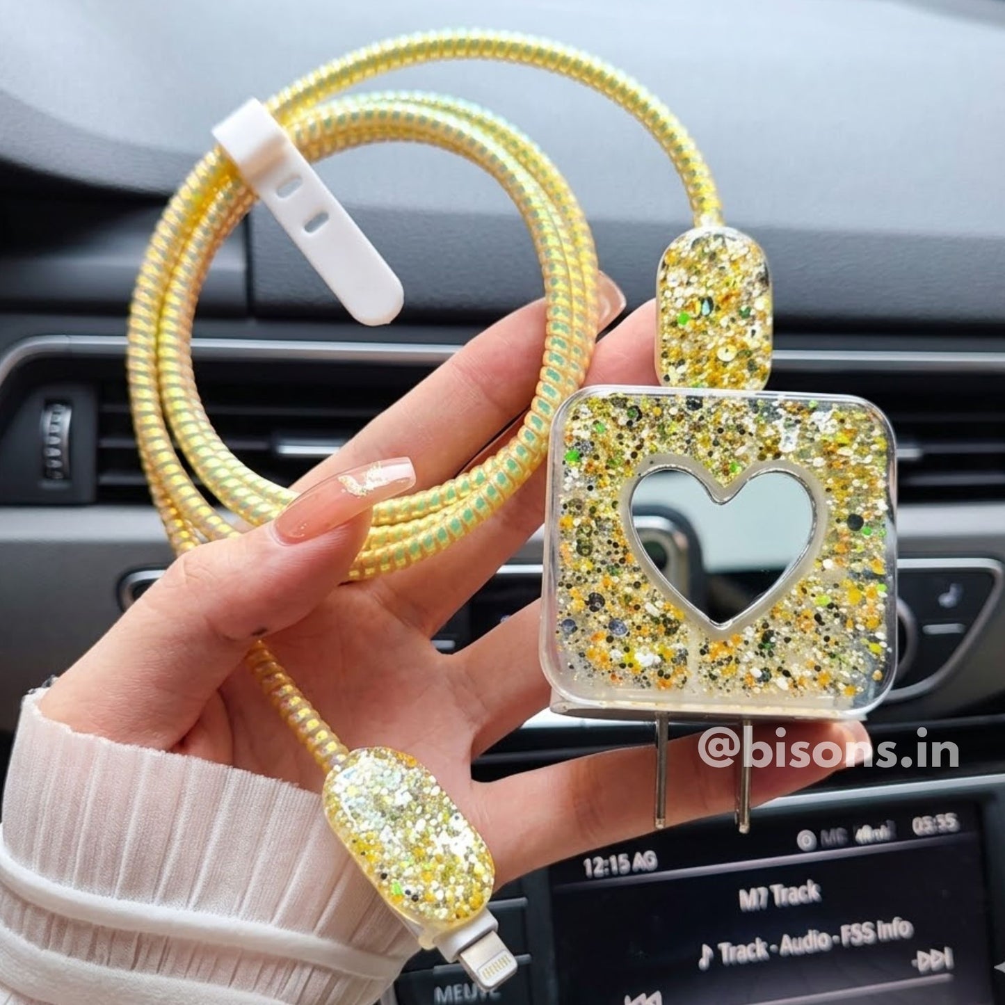 3D Crystal Heart Edition – iPhone Charger Cover (With Wire Protector)